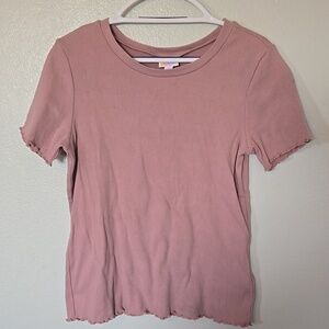 LulaRoe | Blush Lettuce Trim Short Sleeve Tee Size Medium